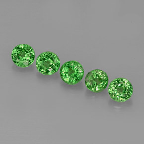 Gemas de granate tsavorita verde natural de  ct, corte redondo, VS