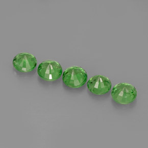 Gemas de granate tsavorita verde natural de  ct, corte redondo, VS