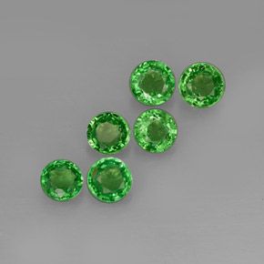 Gemas de granate tsavorita verde natural de  ct, corte redondo, VS