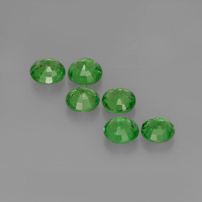 Gemas de granate tsavorita verde natural de  ct, corte redondo, VS
