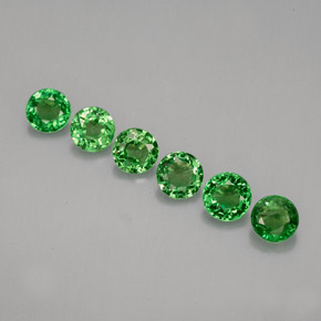 Gemas de granate tsavorita verde natural de  ct, corte redondo, VS