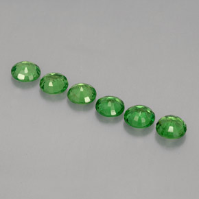Gemas de granate tsavorita verde natural de  ct, corte redondo, VS