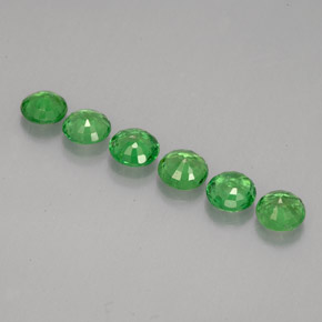 Gemas de granate tsavorita verde natural de  ct, corte redondo, VS