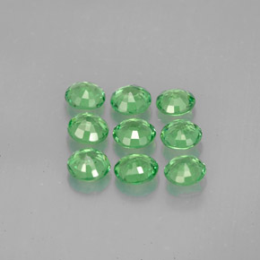 Gemas de granate tsavorita verde natural de  ct, corte redondo, VS