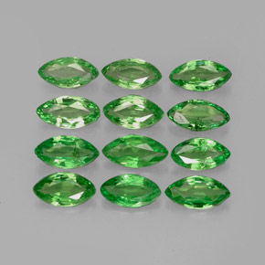 Gemas de granate tsavorita verde natural de  ct, marquesa, VS
