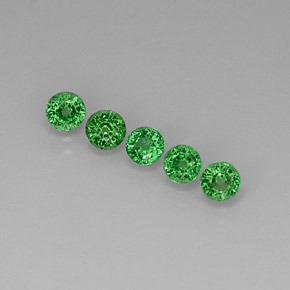 Gemas de granate tsavorita verde natural de  ct, corte redondo, VVS-VS