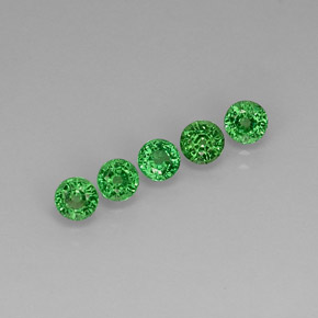 Gemas de granate tsavorita verde natural de  ct, corte redondo, VVS-VS