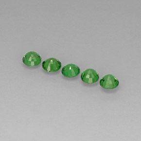 Gemas de granate tsavorita verde natural de  ct, corte redondo, VVS-VS