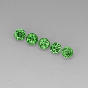 Gemas de granate tsavorita verde natural de  ct, corte redondo, VVS-VS