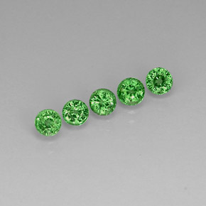Gemas de granate tsavorita verde natural de  ct, corte redondo, VVS-VS