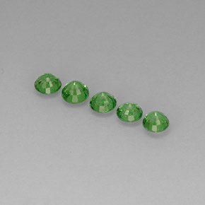 Gemas de granate tsavorita verde natural de  ct, corte redondo, VVS-VS
