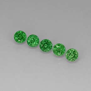Gemas de granate tsavorita verde natural de  ct, corte redondo, VVS-VS