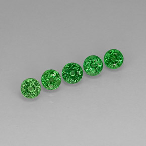 Gemas de granate tsavorita verde natural de  ct, corte redondo, VVS-VS