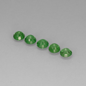 Gemas de granate tsavorita verde natural de  ct, corte redondo, VVS-VS