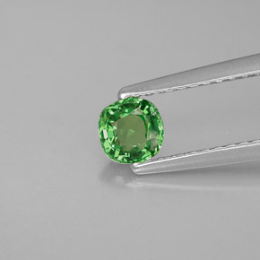 Granate tsavorita verde natural de 0,35 ct, corte cojín, VVS-VS