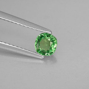 Granate tsavorita verde natural de 0,35 ct, corte cojín, VVS-VS