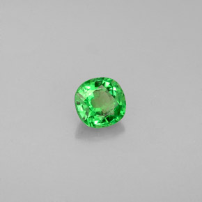 Granate tsavorita verde natural de 0,46 ct, corte cojín, VS-SI