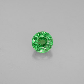 Granate tsavorita verde natural de 0,47 ct, corte redondo, VS-SI