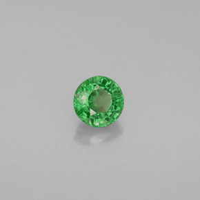 Granate tsavorita verde natural de 0,47 ct, corte redondo, VS-SI