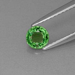 granate tsavorita Verde natural de 0.39 ct, Corte Redondo, VVS-VS