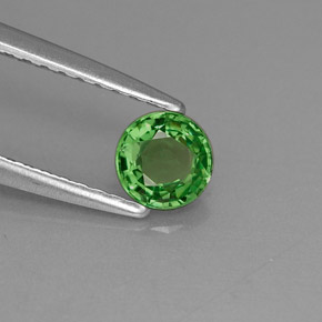 granate tsavorita Verde natural de 0.39 ct, Corte Redondo, VVS-VS