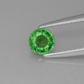 granate tsavorita Verde natural de 0.42 ct, Corte Redondo, VVS-VS