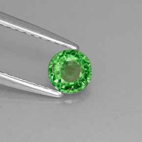 granate tsavorita Verde natural de 0.42 ct, Corte Redondo, VVS-VS
