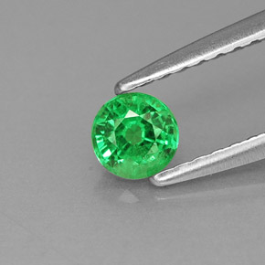 Granate tsavorita verde natural de 0,30 ct, corte redondo, VS