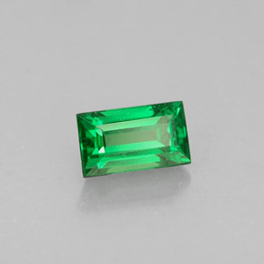 granate tsavorita Verde cromo natural de 0.44 ct, Corte Baguette, VVS-VS