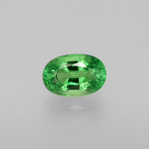 Granate tsavorita verde natural de 0,59 ct, corte óvalo, VS