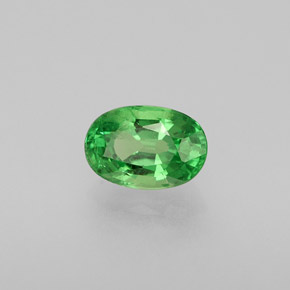 Granate tsavorita verde natural de 0,59 ct, corte óvalo, VS