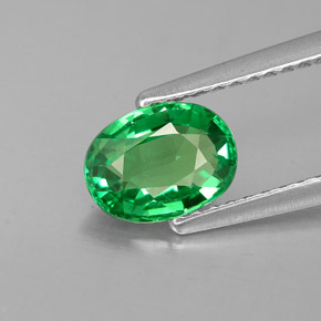 Granate tsavorita verde natural de 1,07 ct, corte óvalo, VVS