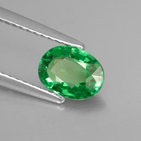 Granate tsavorita verde natural de 1,07 ct, corte óvalo, VVS