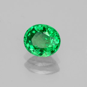 Granate tsavorita verde natural de 1,06 ct, corte óvalo, VS