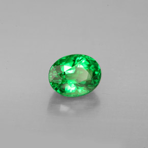 Granate tsavorita verde natural de 1,24 ct, corte óvalo, VS