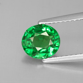 granate tsavorita Verde cromo natural de 1.30 ct, Corte Óvalo, VS