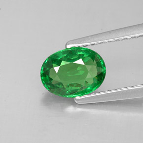 Granate tsavorita verde natural de 1,05 ct, corte óvalo, VVS