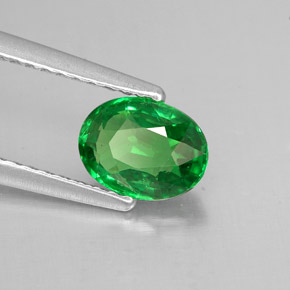 Granate tsavorita verde natural de 1,05 ct, corte óvalo, VVS
