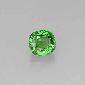 Granate tsavorita verde natural de 0,76 ct, corte cojín, VS