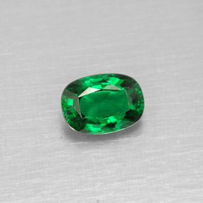 Granate tsavorita verde natural de 0,51 ct, corte cojín, VS