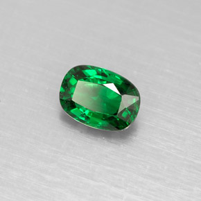 Granate tsavorita verde natural de 0,51 ct, corte cojín, VS