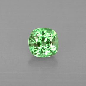 Granate tsavorita verde natural de 0,54 ct, corte cojín, VS
