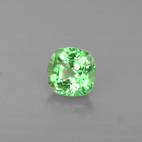 Granate tsavorita verde natural de 0,54 ct, corte cojín, VS