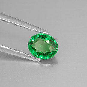 Granate tsavorita verde natural de 1,12 ct, corte óvalo, VVS-VS