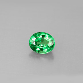 Granate tsavorita verde natural de 1,06 ct, corte óvalo, VS