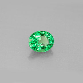 Granate tsavorita verde natural de 1,06 ct, corte óvalo, VS