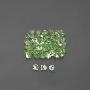 Gemas de granate tsavorita verde natural de  ct, corte redondo, VVS-VS