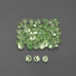 Gemas de granate tsavorita verde natural de  ct, corte redondo, VVS-VS