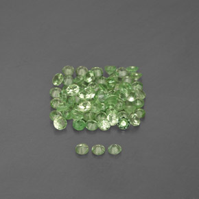 Gemas de granate tsavorita verde natural de  ct, corte redondo, VVS-VS