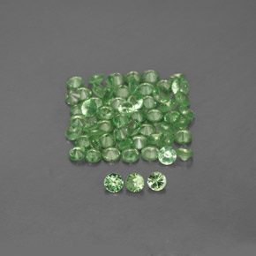 Gemas de granate tsavorita verde natural de  ct, corte redondo, VVS-VS